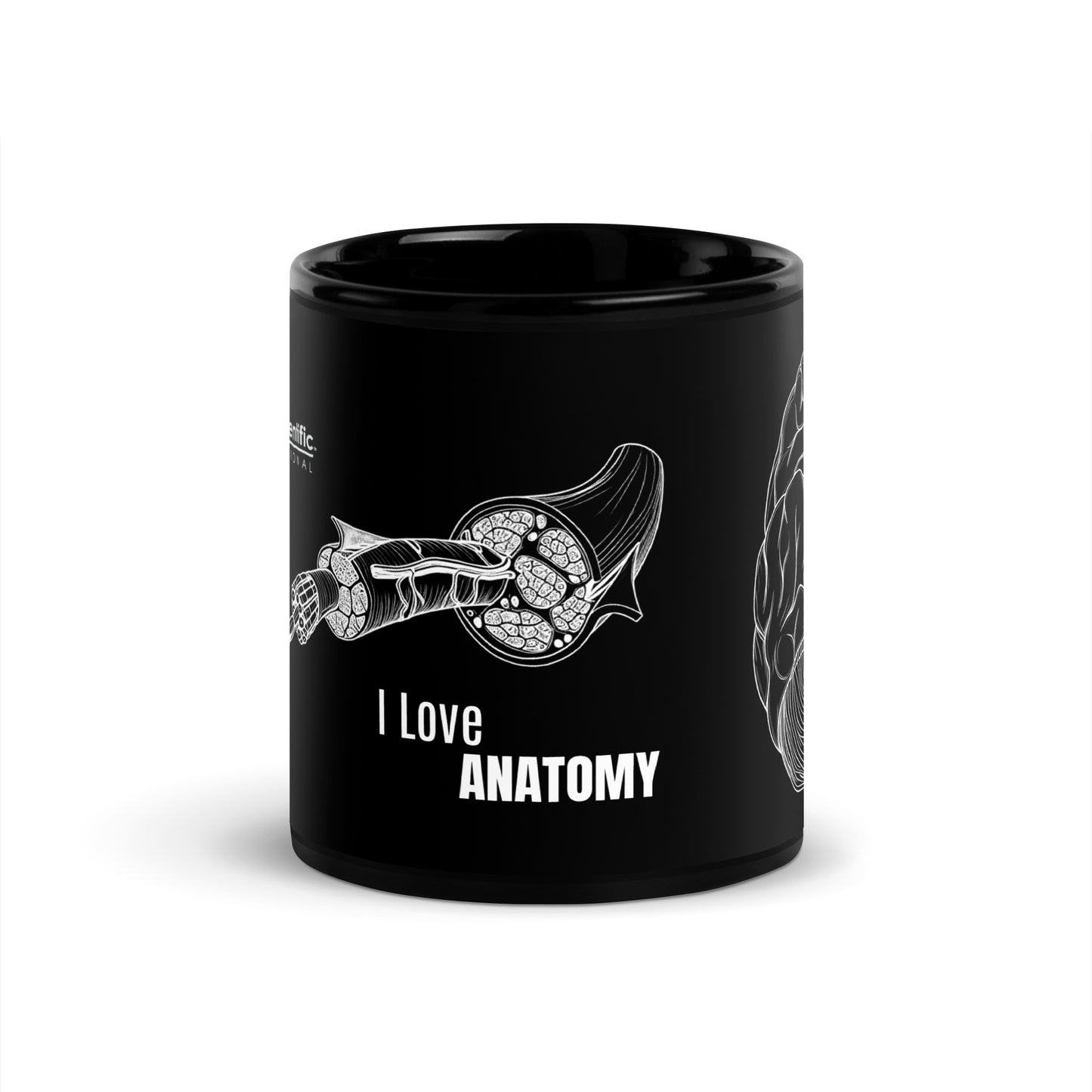 Black mug with brain