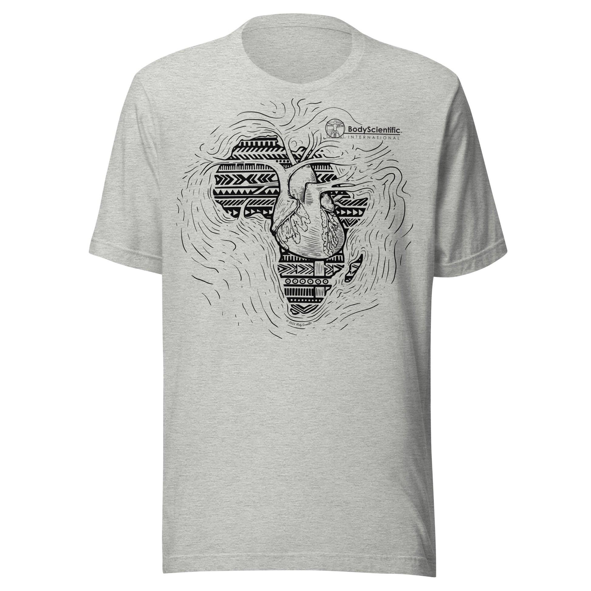 T-Shirt with illustration of Africa continent and human heart