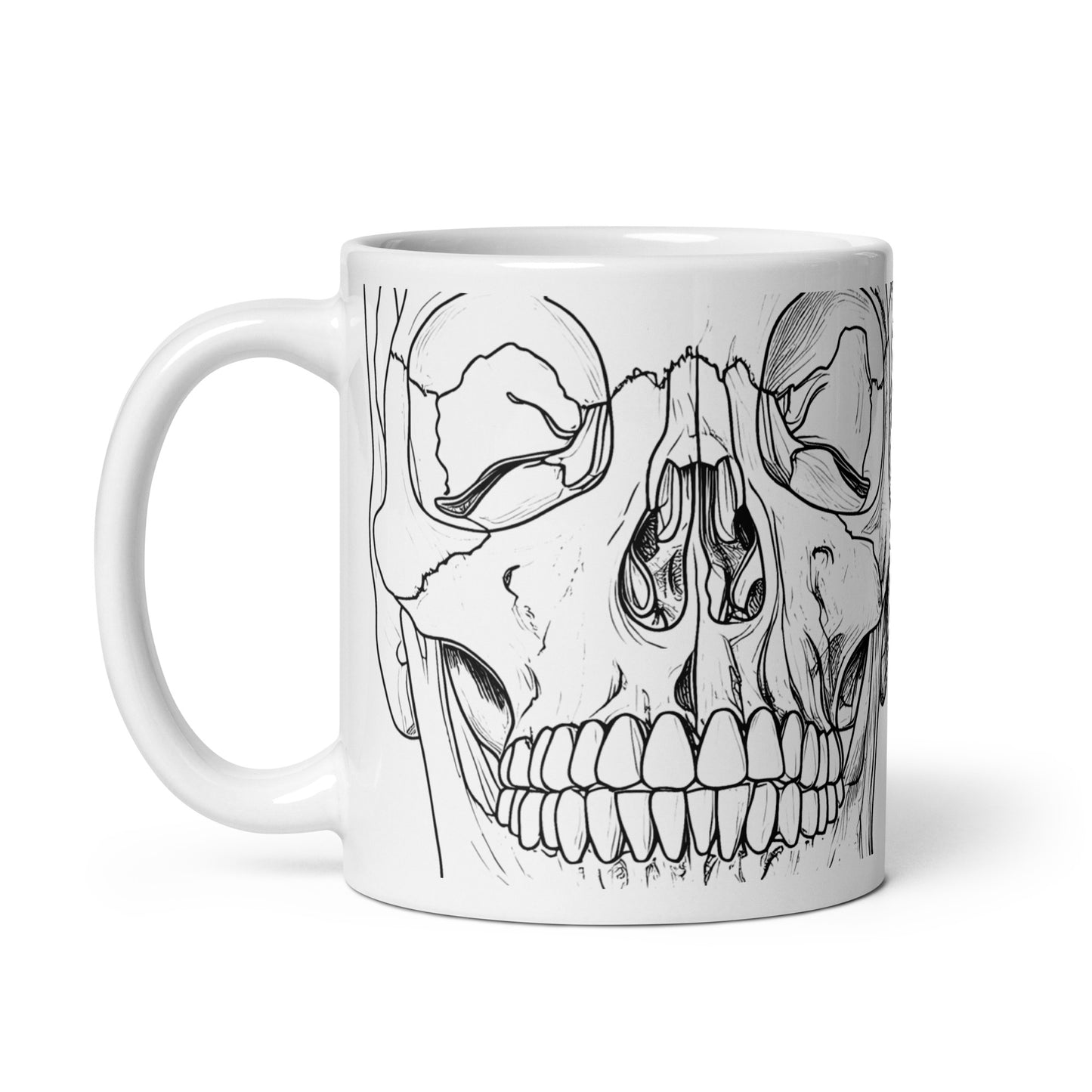 White mug with Skull